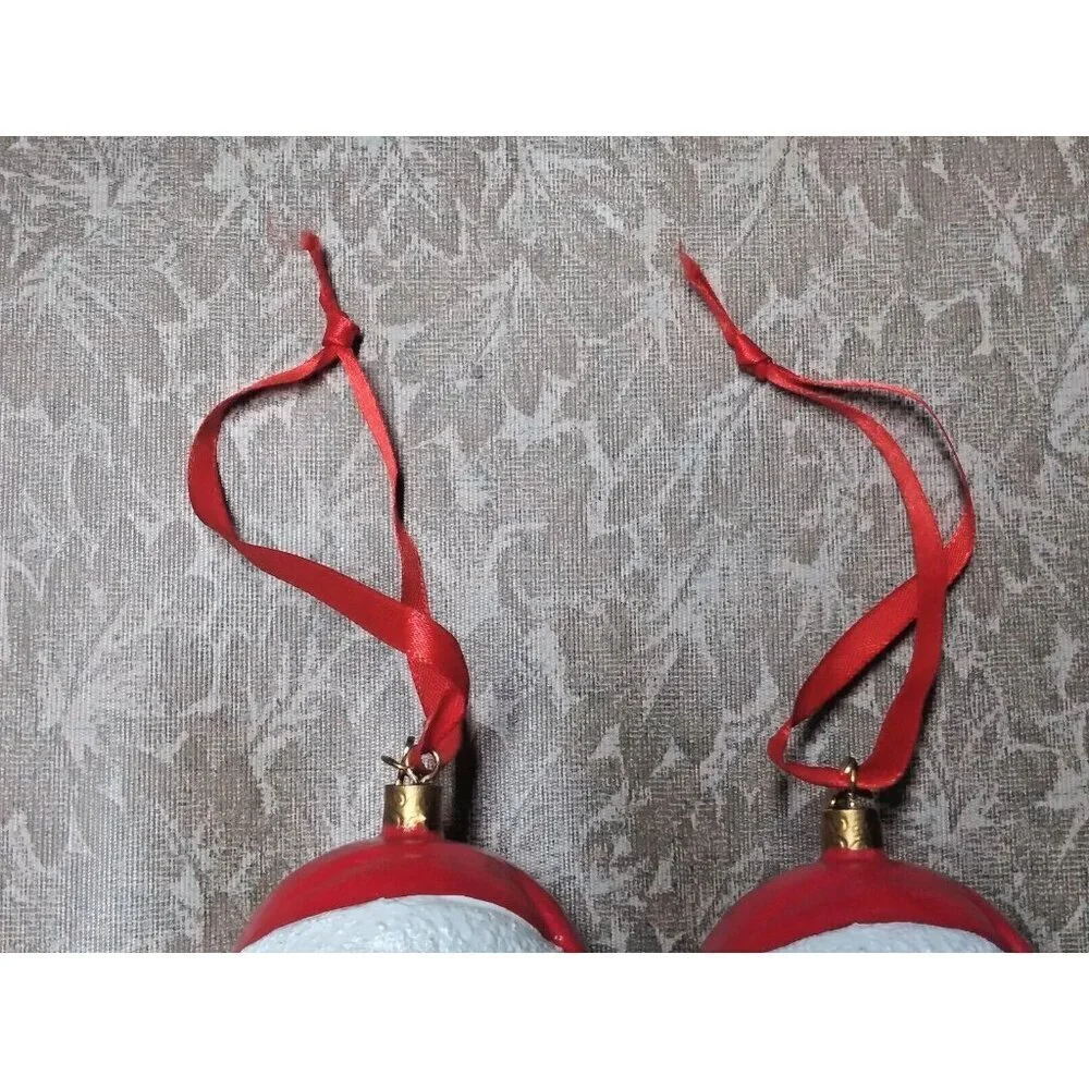2 Santa Christmas Ornaments 3D Wearing Mask Creative 2020 Hanging Decor NEW